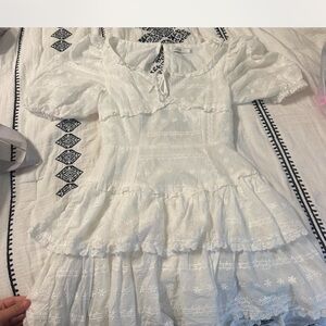 White Lace Dress with Puff Sleeves